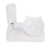 Nourriture pour Chat et Bol d'eau Ensemble, Distributeur Automatique d'eau pour Chien 2 in1 Bol d'eau pour Chat Distributeur d'aliments pour Chiens 15 ° réglable