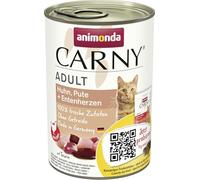 Nourriture pour chat GranCarno Adult d’animonda, nourriture humide pour chat adulte, poulet, dinde + cœurs de canard, 6 x 400 g