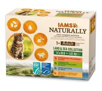 Nourriture pour chat IAMS Naturally - Sachets Terre et Mer - Adulte - Pâtée - 12 x 85g