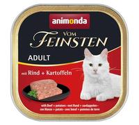 Nourriture pour chat Vom Feinsten Adult d’animonda, nourriture humide pour chat adulte, avec bœuf + pomme de terre, 32 x 100 g