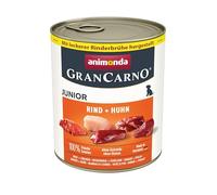 Nourriture pour chien GranCarno Junior d’animonda, nourriture humide pour chien en pleine croissance, bœuf + poulet, 6 x 800 g