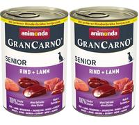 Nourriture pour Chien GranCarno Senior d’animonda, Nourriture Humide pour Chien de Plus 7 Ans, bœuf + Agneau, 6 x 400 g (Lot de 2)