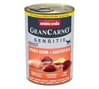 Nourriture pour chien GranCarno Sensitiv Adult d’animonda, nourriture humide pour chien adulte, pur poulet + pomme de terre, 6 x 400 g