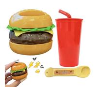 Nourriture pour jeu symbolique - Accessoires de cuisine interactifs sensoriels | Fidgets en forme de hamburger pour rôle d'alimentation, pour jeunes , préscolaire, maison, voyage, anniversaire