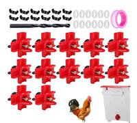 Nourriture pour poules, système d'irrigation automatique, grand mamelon en acier inoxydable avec embouts de perçage avec système d'alimentation en eau sécurisé pour poussins et canards