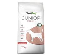 Nourriture sèche pour Chiots Moyens (2-12 Mois) avec probiotiques, Huile de Saumon et oméga-3 pour l’immunité et la Digestion - TropiDog Junior Medium 12kg