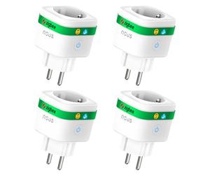 NOUS A7Z Prise Connectée ZigBee avec Suivi Énergie, 16A, Contrôle Vocal & via App, Programmation & Minuterie, Compatible Alexa, Google Home, Home Assistant, Tuya, Hub ZigBee Requis, 4 Pack