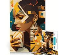 Nous Aimons Le café Puzzle de 1000 pièces pour Adolescents Jeu Stimulant Le Cerveau Emboîtement précis sans espaces Activité relaxante en Groupe à l'intérieur (38x26cm)