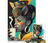 Nous Aimons Le café Puzzle de 1000 pièces pour Adolescents Jeu Stimulant Le Cerveau Emboîtement précis sans espaces Activité relaxante en Groupe à l'intérieur (38x26cm)