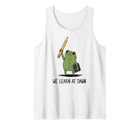 Nous apprenons à l'aube Funny Frog Meme Teaching School Prof Débardeur