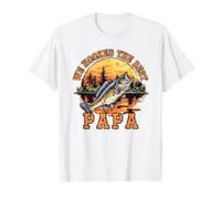 Nous Avons accroché Le Meilleur Papa de Tous Les Temps à la pêche pour la fête des Papas T-Shirt Graphique avec Valeur, Homme, Blanc, XL