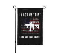 Nous Avons Confiance En Dieu. Mes Armes Ne Sont Que Des Armes De Secours. Bannière Durable Drapeau De Cour Suspendre Drapeau De Jardin Pour Vacances Dortoirs Événement 30X45cm