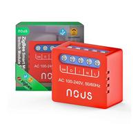 NOUS B6Z Module Mini ZigBee 3.0 8A, 1 Canal, 100-240V, 2000W, Hub Requis | Compatible Alexa, Google Assistant, SmartThings, 29x34x17mm, Sans Mesure de Consommation, Installation Encastrée