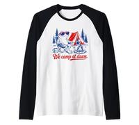 Nous campons à Dawn Frog Camping Funny Manche Raglan
