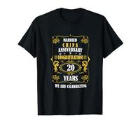 Nous célébrons Mariage Chinois 20 Ans marié Anniversaire T-Shirt Graphique avec Valeur