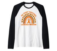 Nous combattons Ensemble Le Guerrier de la leucémie Orange Boho Rainbow Manche Raglan