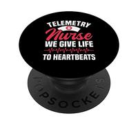 Nous donnons Vie à Heartbeats Infirmière en télémétrie PopSockets PopGrip Adhésif