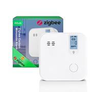 NOUS E12 Détecteur de Monoxyde de Carbone ZigBee avec Écran LCD - Alarme ≥85 DB, Notifications App, Capteur 10 Ans, Compatible Alexa, Google Home, Tuya, Hub ZigBee Requis