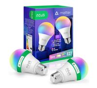 NOUS E27 RGB Matter Ampoule Connectee, LED WiFi Dimmable Couleur Ampoules Intelligente Avec Telecommande App, Compatible avec Alexa, Google Home, Home Assistant, Tuya Smart Life