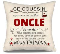 Nous espérons Qu’à Chaque Fois Que tu serres ce Coussin dans tes Bras il Te rappelle Combien Nous t’Aimons Housses de Coussin pour Oncle de Nièce Neveu Anniversaire Fête des Pères Cadeau de Noël