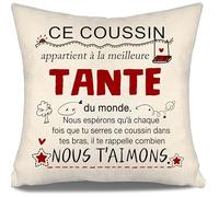 Nous espérons Qu’à Chaque Fois Que tu serres ce Coussin dans tes Bras, il Te rappelle Combien Nous t’Aimons Housses de Coussin pour Tante de Nièce Neveu Anniversaire Cadeau de Noël (Tante-b)