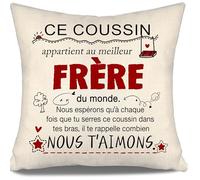 Nous espérons qu’à chaque fois que tu serres ce coussin dans tes bras il te rappelle combien nous t’aimons Housses de coussin pour Frère Anniversaire Cadeau de Noël Cadeau Grands Petits Frères