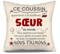 Nous espérons Qu’à Chaque Fois Que tu serres ce Coussin dans tes Bras il Te rappelle Combien Nous t’Aimons Housses de Coussin pour Sœur de Sœur Frère Anniversaire Cadeau de Noël Grandes Petites Sœurs