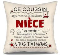 Nous espérons Qu’à Chaque Fois Que tu serres ce Coussin dans tes Bras il Te rappelle Combien Nous t’Aimons Housses de Coussin pour Nièce de Tante Oncle Nièce Anniversaire Cadeau de Noël (nièce-b)