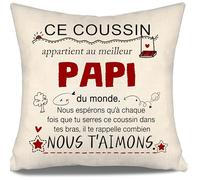 Nous espérons qu’à chaque fois que tu serres ce coussin dans tes bras il te rappelle combien nous t’aimons Housses de coussin pour Grand-père Anniversaire Fête des Grands-Pères Cadeau de Noël (papi-b)