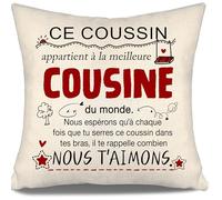 Nous espérons Qu’à Chaque Fois Que tu serres ce Coussin dans tes Bras il Te rappelle Combien Nous t’Aimons Housses de Coussin pour Cousine Anniversaire Noël Cadeau Meilleure Cousine (cousine-b)