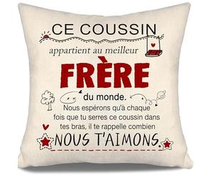 Nous espérons qu’à chaque fois que tu serres ce coussin dans tes bras il te rappelle combien nous t’aimons Housses de coussin pour Frère Anniversaire Cadeau de Noël Cadeau Grands Petits Frères