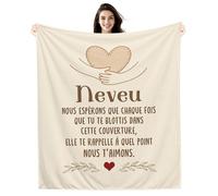 Nous Espérons Que Chaque Fois que Tu te blottis Dans Cette Couverture elle Te Rappelle à Quel Point Nous t’aimons Couverture pour Neveu de la part de tante et oncle Cadeau d'anniversaire et de Noël