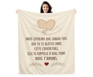 Nous espérons que chaque fois que tu te blottis dans cette couverture elle te rappelle à quel point nous t’aimons Couverture pour Maman Papa Fille Sœur Mamie Papi Tante Anniversaire Cadeau de Noël(b)