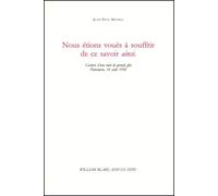 Nous étions voués à souffrir de ce savoir ainsi. - Jean-Paul Michel - William Blake - broché - Essai