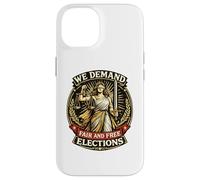 Nous exigeons des élections Libres et équitables Lady Justice Coque pour iPhone 14