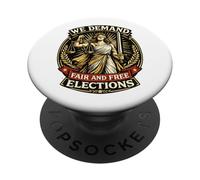 Nous exigeons des élections Libres et équitables Lady Justice PopSockets PopGrip Adhésif