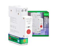Nous Interrupteur Zigbee DIN, 16A Interrupteur Intelligent Avec Surveillance Énergétique, Compatible Avec Zigbee2MQTT, Home Assistant, Alexa et Google Home, Contrôle des applications, Contrôle vocal