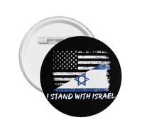 Nous, je me tiens avec Israël, épingles à boutons, drapeau américain d'israël, priez pour Israël, bouton fort, soutien d'israël, badge rond pour vêtements, sac, chapeau