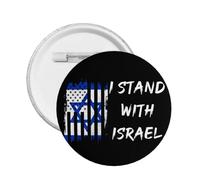 Nous, je me tiens avec Israël, épingles à boutons, drapeau américain d'israël, priez pour Israël, bouton fort, soutien d'israël, badge rond pour vêtements, sac, chapeau