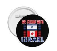 Nous, je me tiens avec Israël, épingles à boutons, épingle du drapeau du Canada et d'Israël, priez pour Israël, bouton fort, soutien à Israël, badge rond pour vêtements, sac, chapeau