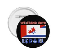 Nous, je me tiens avec Israël, épingles à boutons, épingle du drapeau du Canada et d'Israël, priez pour Israël, bouton fort, soutien à Israël, badge rond pour vêtements, sac, chapeau