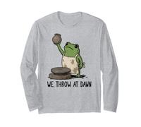 Nous lançons à l'aube Frog Funny Frog Meme Pottery Lover Manche Longue
