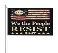 Nous, le peuple, 1776, Résistons, 8647, Drapeau 3x5 Anti-fascisme 47, Bannière double face 3 plis, Panneaux de jardin