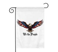 Nous, le peuple, aigle patriotique avec drapeau américain Drapeaux de jardin (12,5 x 18 pouces) - Bannière aux couleurs éclatantes pour décoration extérieure de jardin et de maison