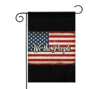 Nous le Peuple Drapeau américain vintage Drapeaux de jardin (12,5 x 18 pouces) - Bannière aux couleurs éclatantes pour décoration extérieure de jardin et de maison