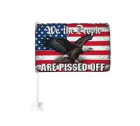Nous, le peuple, sommes en colère ! Clip de fenêtre patriotique pour drapeau de voiture, décoration de protection solaire, bannière double face 30 x 45 cm pour camion