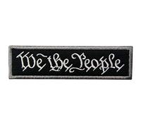 Nous le peuple Tactique Moral Applique Brodé Fastener à Crochet et Boucle Patch, Blanc et Noir