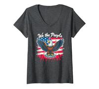 Nous, Les Gens, savons Comment Faire la fête T-Shirt avec Col en V, Femme, Chiné Foncé, S