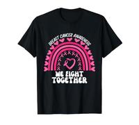 Nous luttons Ensemble pour la Sensibilisation au Cancer du Sein T-Shirt Graphique avec Valeur, Homme, Noir, M