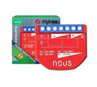 NOUS Module Interrupteur Intelligent ZigBee avec Mesure de Puissance, 1 Canal, AC 16A/DC 10A, Contacts Secs, 3.0 Hub Requis, Compatible avec Alexa, Zigbee2MQTT, Google Assistant, Home Assistant, Tuya